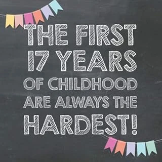 The First 17 Years Of Childhood Are Always The Hardest: 17Th Birthday Guest Book – Funny Gift For Men And Women, Guestbook Album In Size 8.25 X 8.25 ürün görseli 1