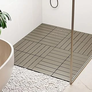 Porsima 1177 Bahçe Balkon Teras Banyo Paspası 9Lu Zemin Karosu Latte ürün görseli 1