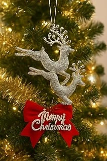 Yılbaşı Ağacı Süsü Yılbaşı Geyiği Noel Süsü Geyiği Gümüş 2 Adet ürün görseli 1