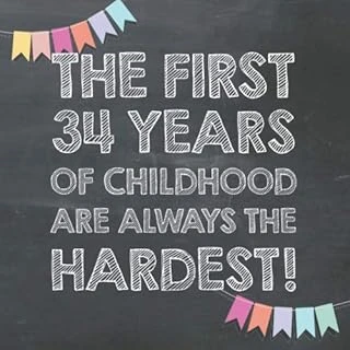 The First 34 Years Of Childhood Are Always The Hardest: 34Th Birthday Guest Book – Funny Gift For Men And Women, Guestbook Album In Size 8.25 X 8.25 ürün görseli 1