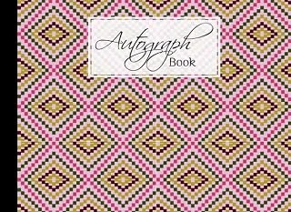 Autograph Book: Zigzags Cover | Signatures Blank Scrapbook, Memorabilia Album Gift, Keepsake Memory Book, Size 8.25" X 6" By Hermann-Josef Wilke ürün görseli 1