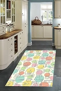 Pelangi Desenli Renkli Dijital Baskılı Kaymaz Taban Yıkanabilir Tutmaz Mutfak Halısı, Çok Renkli 100 X 200 ürün görseli 1