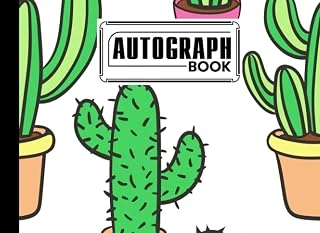 Autograph Book: Cactus Cover | Memory Book, Signature Celebrity Memorabilia Album Gift, Size 8.25" X 6" By Fredi Philipp ürün görseli 1