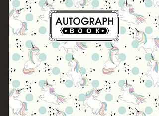 Autograph Book: Unicorns Cover | Memory Book, Signature Celebrity Memorabilia Album Gift, Size 8.25" X 6" ürün görseli 1