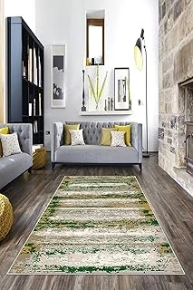 Pelangi Yeşil Batik Desen Renk Geçişli Yıkanabilir Kaymaz Taban Tutmaz Salon Halısı Yolluk, Yeşil 100 X 350, 74571178100350728 ürün görseli 1