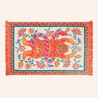 Rajna Pamuk Kilim 120X180 Cm Krem-Turuncu ürün görseli 1