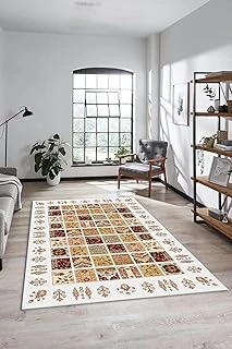 Yeni Tasarım Etnik Desen Kaymaz Taban Yıkanabilir Yolluk Mutfak Salon Koridor Halısı Etni̇k-18, Beyaz, 100 X 200 ürün görseli 1