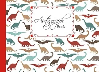 Autograph Book: Dinosaur Era Cover | Memory Book, Signature Celebrity Memorabilia Album Gift, Size 8.25" X 6" ürün görseli 1
