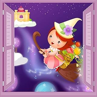 Çocuk Odası Bebek Odası Pencere Poster Duvar Kağıdı Cadı ürün görseli 1