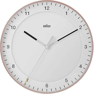 Sessiz Süpürme Hareketli Klasik Büyük Analog Duvar Saati, Okunması Kolay, Gül Beyaz 30 Cm Çapında, Model Bc17Pw. ürün görseli 1