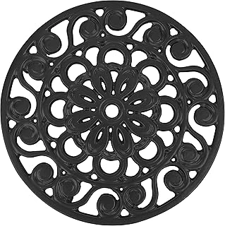 Trademark Innovations Dekoratif Dökme Demir Metal Trivet (Siyah) ürün görseli 1
