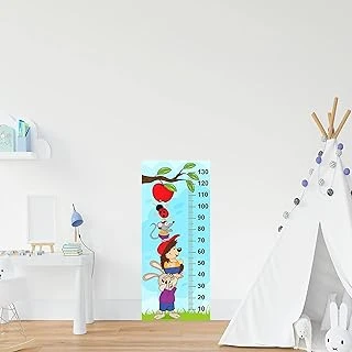 Çocuk Odası Bebek Odası Boy Ölçer Boy Cetveli Sticker Hayvanlar Elma ürün görseli 1
