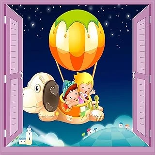 Çocuk Odası Bebek Odası Pencere Poster Duvar Kağıdı Uçan Balon ürün görseli 1