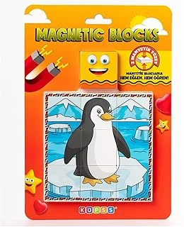 Küpss Manyetik Blok Çift Taraflı 9 Parçalı Mıknatıslı Penguen - Baliği Puzzle - 2 Görsel Yapboz ürün görseli 1