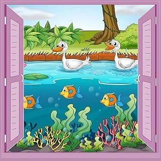 Çocuk Odası Bebek Odası Pencere Poster Duvar Kağıdı Ördek Balık ürün görseli 1