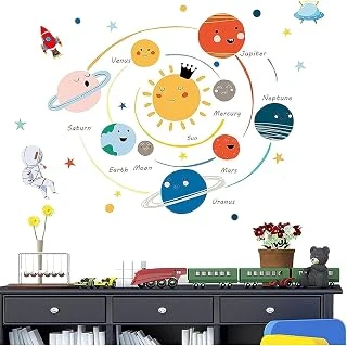 Bolivia'S Planets Duvar Çıkartması, Çocuklar İçin Duvar Çıkartmaları, Güneş Sistemi Duvar, Çıkarılabilir Duvar Stickerları, Sanatsal Uzay Dekorasyonu, Erkek Kız Çocukları İçin Yatak Odası Duvar ürün görseli 1