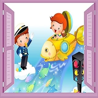 Çocuk Odası Bebek Odası Pencere Poster Duvar Kağıdı Trafik ürün görseli 1