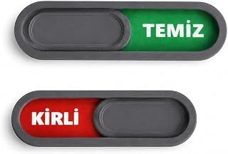Temiz Kirli Göstergeli Manyetik Magnet - Bulaşık Makinesi Durum Göstergesi Kaydırmalı Magnet (Gri) ürün görseli 1