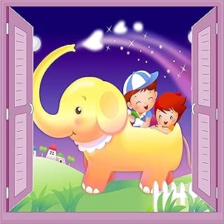 Çocuk Odası Bebek Odası Pencere Poster Duvar Kağıdı Fil ürün görseli 1