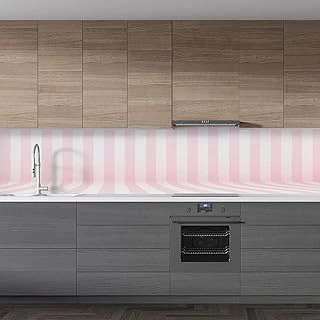 Mutfak Tezgah Arası Folyo Fayans Kaplama Folyosu 3D Pembe Çizgiler 60 X 200 ürün görseli 1