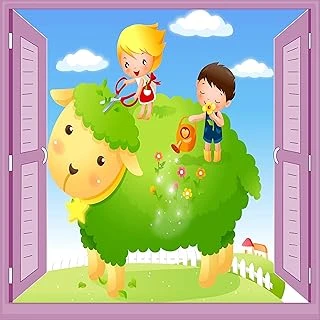 Çocuk Odası Bebek Odası Pencere Poster Duvar Kağıdı Koyun ürün görseli 1