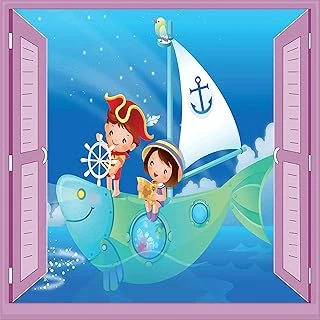Çocuk Odası Bebek Odası Pencere Poster Duvar Kağıdı Kaptan ürün görseli 1