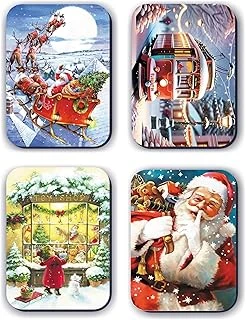 4 Lü Simli Yılbaşı Noel Kardan Adam Çam Ağacı Yeniyıl Hediye Magnet (5,5 X 8 Cm) ürün görseli 1