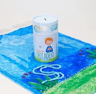 Best Gift 3 Parça Namaza Ilk Adım Çocuk Hediyelik Silindir Kumbara Kutulu Seccade Seti ürün görseli 1