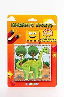 Küpss Manyetik Blok Çift Taraflı 9 Parçalı Mıknatıslı Di̇nozor Puzzle - 2 Görsel Yapboz ürün görseli 1
