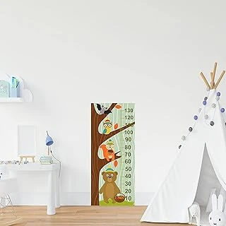 Çocuk Odası Bebek Odası Boy Ölçer Boy Cetveli Sticker Ağaçta Hayvanlar ürün görseli 1