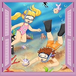 Stickerart Çocuk Odası Bebek Odası Pencere Poster Duvar Kağıdı Dalgıç ürün görseli 1