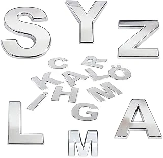 Yapışkanlı Harf 8.5 Cm Parlak Krom Kapı Oda Posta Kutusu T Harfi ürün görseli 1