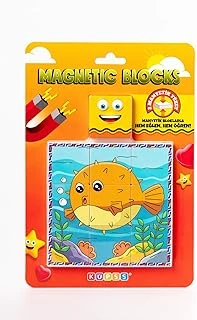 Küpss Manyetik Blok Çift Taraflı 9 Parçalı Mıknatıslı Melek Baliği - Balon Baliği Puzzle - 2 Görsel Yapboz ürün görseli 1