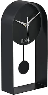 Muyika Masa Saati Sarkaçlı Metal Siyah Renk Sessiz Mekanizma Dekoratif Tasarım 32X16Cm Mms Myk3000-1 ürün görseli 1