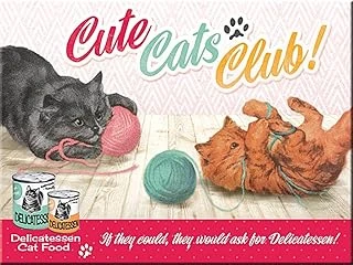 Nostalgic Cute Cats Club Magnet ürün görseli 1
