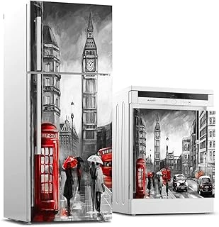 Buzdolabı Bulaşık Makinası Beyaz Eşya Sticker Kaplama Londra Yağlıboya ürün görseli 1