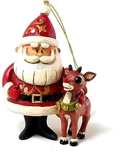 Rudolph Traditions Von Jim Shore Santa Und Rudolph 50. Ann Ornament 4,25 In ürün görseli 1