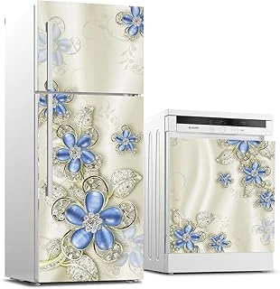 Buzdolabı Bulaşık Makinası Beyaz Eşya Sticker Kaplama Çiçek Elmas ürün görseli 1