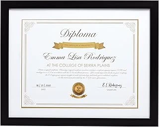 Kate & Milo Diploma Çerçevesi, Klasik Belge Sertifika Ekran Çerçevesi, Beyaz Mat Siyah, Mezun Hediye Fikirleri, Duvar Veya Masa Üstü Çerçeve ürün görseli 1