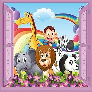 Stickerart Çocuk Odası Bebek Odası Pencere Poster Duvar Kağıdı Hayvanlar ürün görseli 1