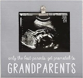 Pearhead Sonogram Fotoğraf Çerçevesi Büyükanne Büyükbaba Için Bebek Hatıra Resim Çerçevesi, Hamilelik Duyurusu, Bebeğin İlk Noel Hediyeleri, Tatil Hediyeleri, Bebek Tatil Hediyeleri, Gri ürün görseli 1