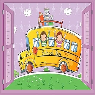 Çocuk Odası Bebek Odası Pencere Poster Duvar Kağıdı Otobüs ürün görseli 1