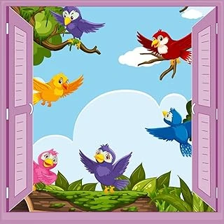 Stickerart Çocuk Odası Bebek Odası Pencere Poster Duvar Kağıdı Kuşlar ürün görseli 1