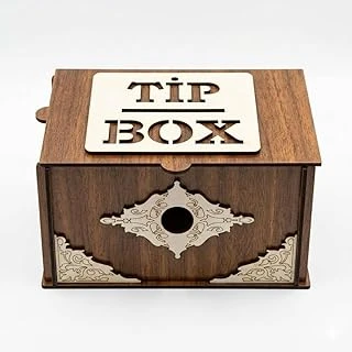 Ahşap Bahşiş Kutusu (Tip Box), Dekoratif Kutusu, Kilitli Tasarım, Kafe Restoran İçin ürün görseli 1