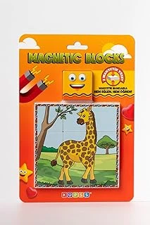 Küpss Manyetik Blok Çift Taraflı 9 Parçalı Mıknatıslı Puzzle 2 Görsel Zürafa-Fil Yapboz ürün görseli 1