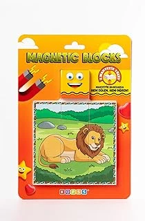 Küpss Manyetik Blok Çift Taraflı 9 Parçalı Mıknatıslı Puzzle 2 Görsel Aslan-Zebra Yapboz ürün görseli 1