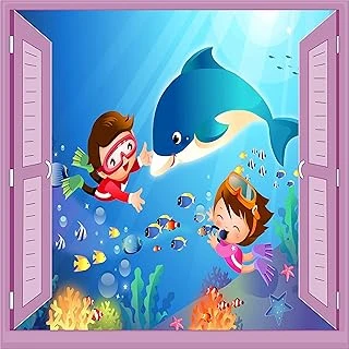 Çocuk Odası Bebek Odası Pencere Poster Duvar Kağıdı Su Altı ürün görseli 1