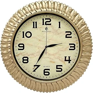 Bellisima Bl-1074 Serisi Klasik Kadran Yaprak Desenli Sessiz Akar 30 Cm Duvar Saati Gold ürün görseli 1