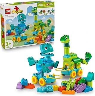 Duplo Kasabası 3’Ü 1 Arada Tekerlekli Dinozorlar 10451 - Dinozor Seven 3 Yaş Üzeri Çocuklar Için Eğitici Yaratıcı Oyuncak Yapım Seti, Doğum Günü Hediyesi(108 Parça) ürün görseli 1