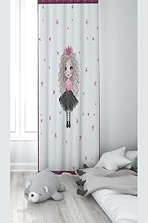 Pelangi Su Yeşili Tavşan Desenli Dijital Baskı Yıkanabilir Bebek Çocuk Odası Fon Perdesi, Beyaz-Fuşya 140 X 200 ürün görseli 1